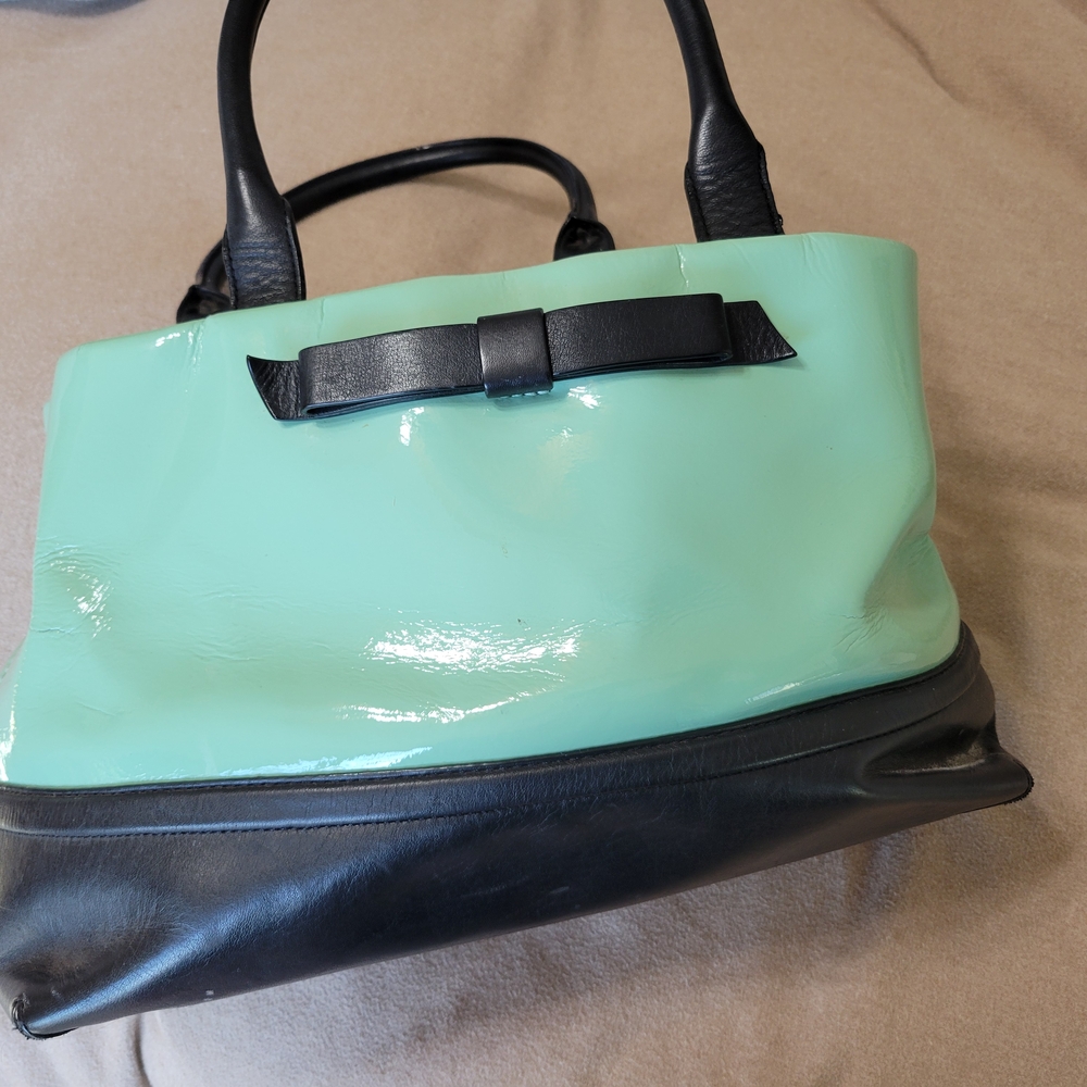Kate Spade Mint and Black Bow Accent Women's Bag